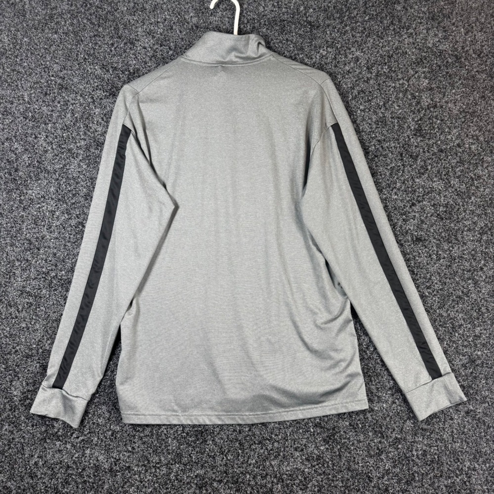 Nike Pro Dri-FIT Mens Small Gray Black Stripe Quarter Zip Pullover Training Top - Picture 2 of 6